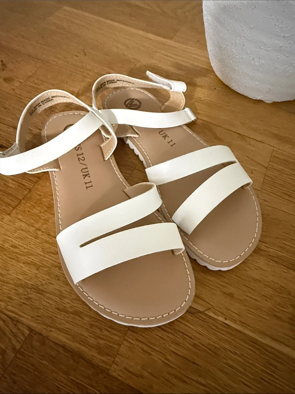 Kids White Strappy Sandals size 12